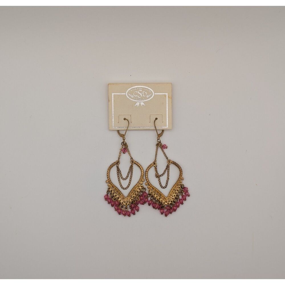 Catherin Stein Gold Tone Chandelier Earrings